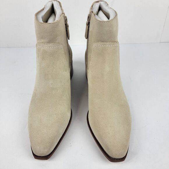 Cole Haan Naia Pointed Toe Block Heel Booties Women's Light Beige Size 7.5B - Picture 12 of 12